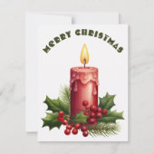 燃えるろうそく - クリスマスカード (正面)