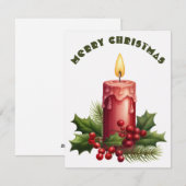 燃えるろうそく - クリスマスカード (正面/裏面)