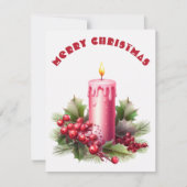 燃えるろうそく - クリスマスカード (正面)