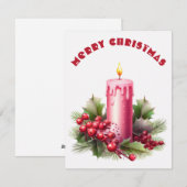 燃えるろうそく - クリスマスカード (正面/裏面)