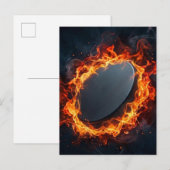 燃えるアイスホッケーパック ポストカード (正面/裏面)