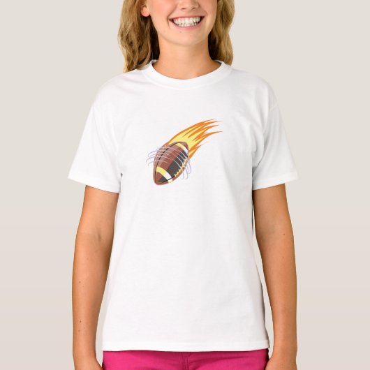 燃えるアメリカンフットボール - Tシャツ (正面)