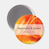 燃えるオレンジと赤いバラ マグネット (正面/裏面)