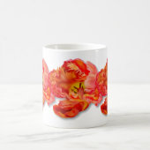 燃えるオレンジのオウムのチューリップデジタルアート コーヒーマグカップ (中央)