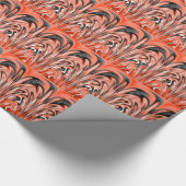 燃えるオレンジ色の白と黒 ラッピングペーパー (角)