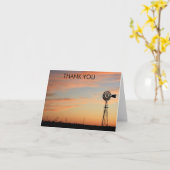 燃えるオレンジ風車の日没 カード (黄色い花)