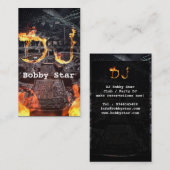 燃えるカッコいいDJは炎を署名します名刺に協力させます 名刺 (正面/裏面)