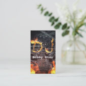 燃えるカッコいいDJは炎を署名します名刺に協力させます 名刺 (スタンド正面)