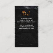 燃えるカッコいいDJは炎を署名します名刺に協力させます 名刺 (裏面)