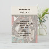 燃えるカルーセル馬の鉛筆アートパーティー 招待状 (スタンド正面)