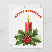 燃えるキャンドル – クリスマスカード (正面)