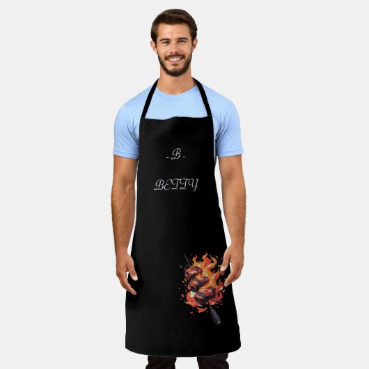 「燃えるグルメ」パーソナライズされたシェフのエプロン🔥 エプロン (着用した状態)