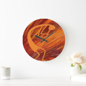 燃えるココペリ ラージ壁時計 (ホーム)