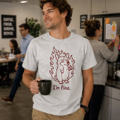 燃えるコーギー 笑える犬のイラスト トライブレンドTシャツ