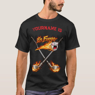 燃えるゴルフボール - 面白い炎のゴルフボールと Tシャツ