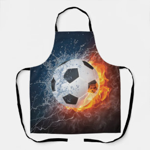 燃えるサッカーボール/フットボール枕 エプロン