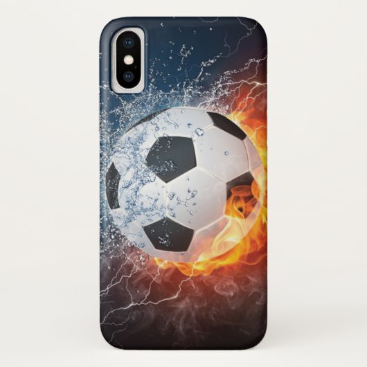 燃えるサッカーボール/フットボール枕 Case-Mate iPhoneケース (裏面)