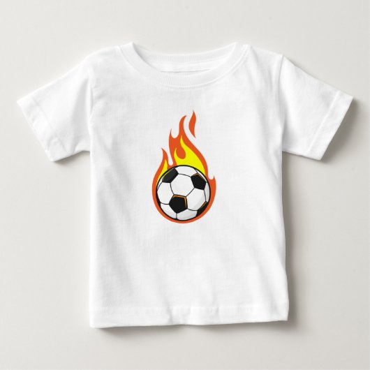燃えるサッカー ベビーTシャツ (正面)