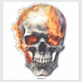 燃えるスカルスーツケース,ラップトップ シール (シート)