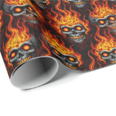 燃えるスカルデザインゴシックのタトゥーロックとロールs ラッピングペーパー (ロールコーナー)