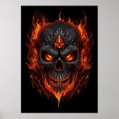 燃えるスカル怖いポスター壁の装飾 ポスター (正面)