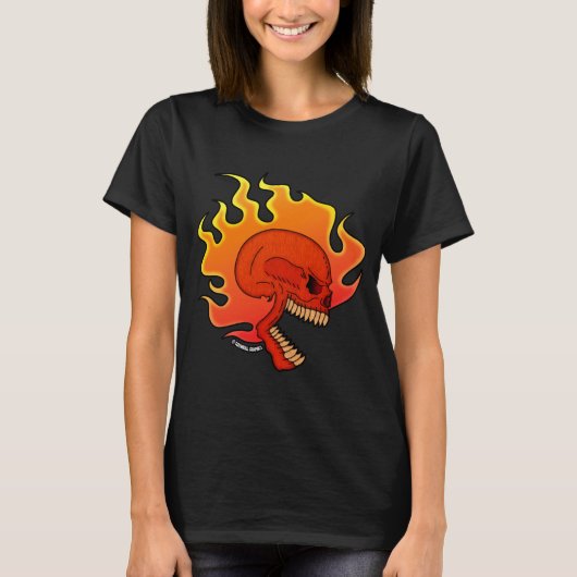燃えるスカルTシャツ Tシャツ (正面)