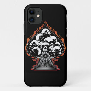燃えるスペード(スカル) iPhone 11 ケース