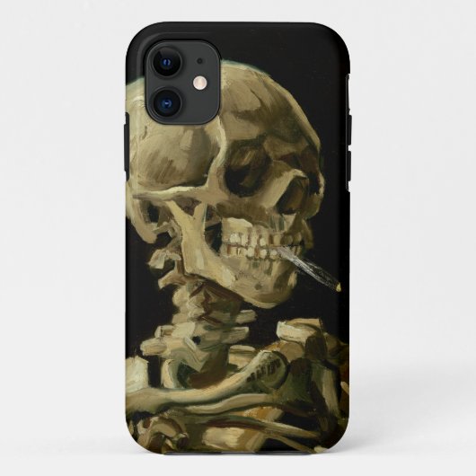 燃えるタバコのビンセント·ヴァン·ゴッホの骨格 Case-Mate iPhoneケース (裏面)