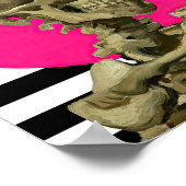 燃えるタバコをくわえた骸骨 ポスター (角)