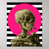 燃えるタバコをくわえた骸骨 ポスター (正面)