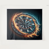 燃えるダーツアリーナダーツの情熱に火を付ける タペストリー (正面(横))