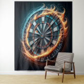 燃えるダーツアリーナダーツの情熱に火を付ける タペストリー (インサイチュ)