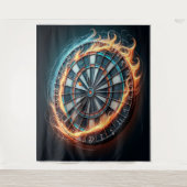 燃えるダーツアリーナダーツの情熱に火を付ける タペストリー (正面)