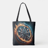 燃えるダーツアリーナダーツの情熱に火を付ける トートバッグ (裏面)