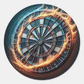 燃えるダーツアリーナダーツの情熱に火を付ける ラウンドシール (正面)