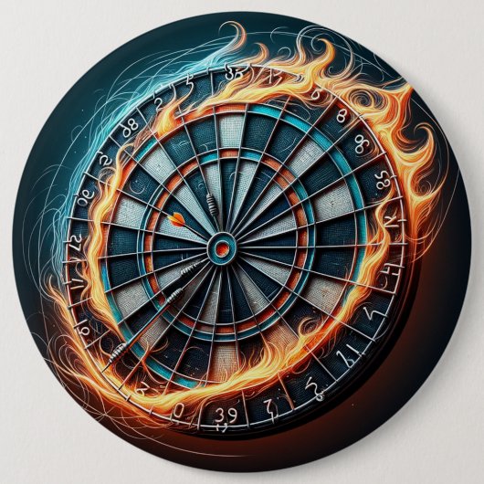 燃えるダーツアリーナダーツの情熱に火を付ける 缶バッジ (正面)