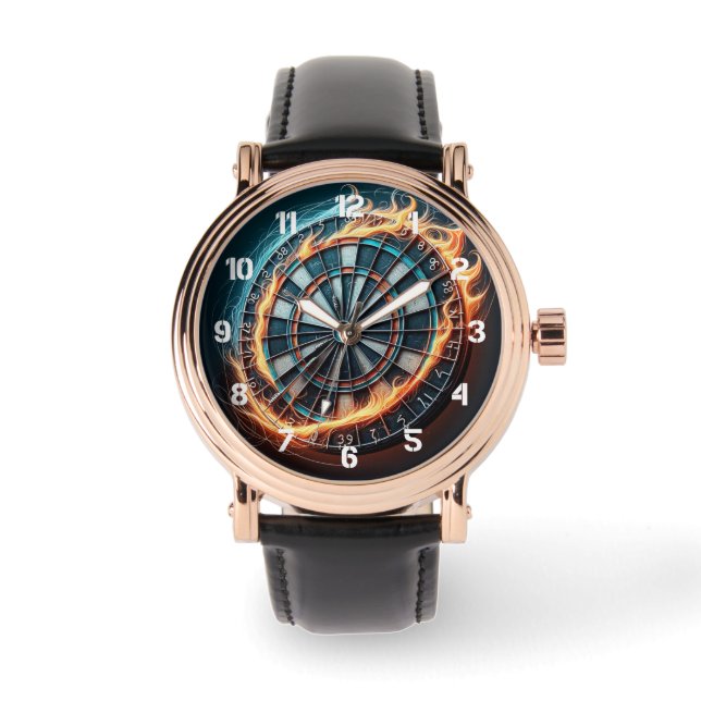 燃えるダーツアリーナダーツの情熱に火を付ける 腕時計 (正面)