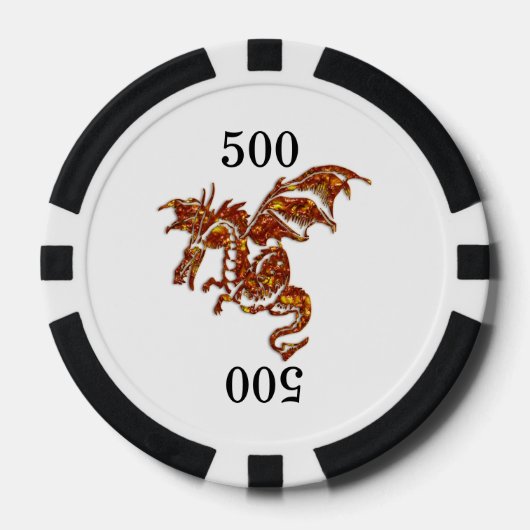 燃えるドラゴン ポーカーチップ (正面)