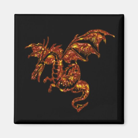 燃えるドラゴン マグネット (正面)