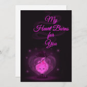 燃えるハートのバレンタインカード シーズンカード (正面/裏面)