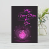 燃えるハートのバレンタインデーカード シーズンカード (スタンド正面)