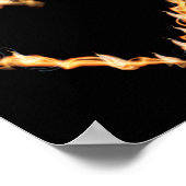 燃えるハートのブラックダークラブグラフィックス ポスター (角)