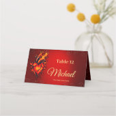 燃えるハート。 プレイスカード (正面)