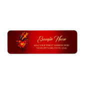 燃えるハート。 ラベル (正面)