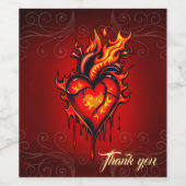 燃えるハート。 ワインラベル (シングルラベル)