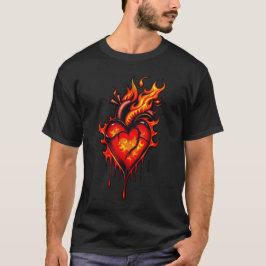 燃えるハート。 Tシャツ