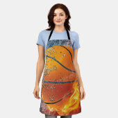 燃えるバスケットボール エプロン (着用した状態)