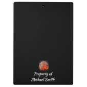 燃えるバスケットボール クリップボード (裏面)