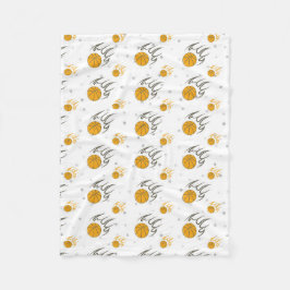 燃えるバスケットボール フリースブランケット