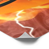 燃えるバスケットボール ポスター (角)